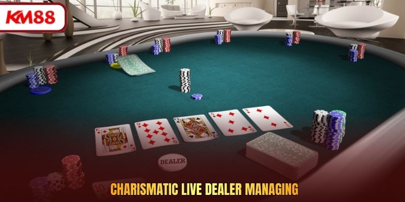 Charismatic live dealer managing