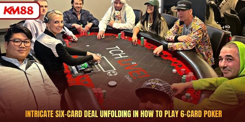 Intricate six-card deal unfolding in how to play 6-card poker